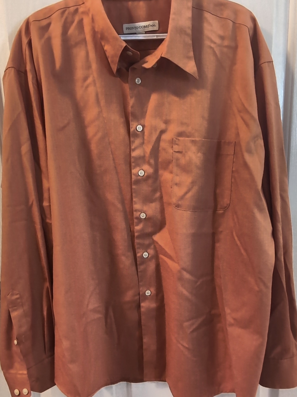 Pronto Uomo Men's Burnt Orange Button-Up Dress Shirt